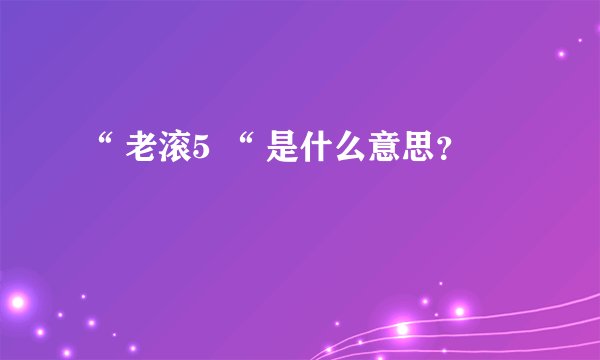 “ 老滚5 “ 是什么意思？