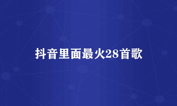 抖音里面最火28首歌