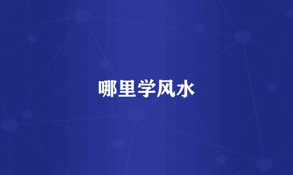 哪里学风水