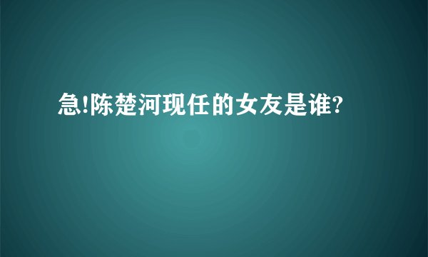 急!陈楚河现任的女友是谁?