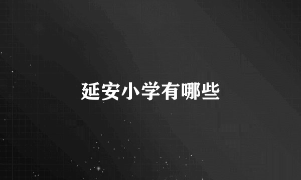 延安小学有哪些