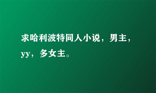 求哈利波特同人小说，男主，yy，多女主。