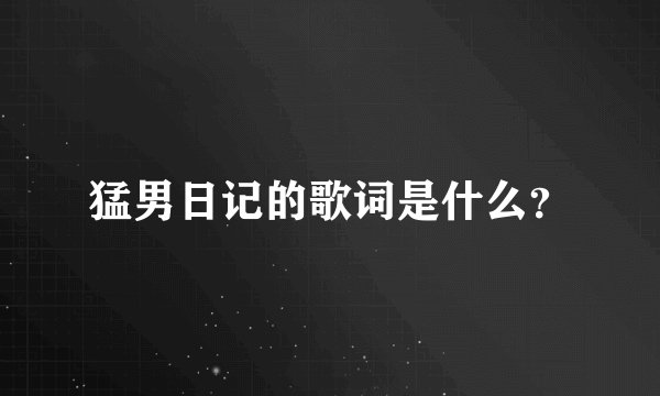 猛男日记的歌词是什么？