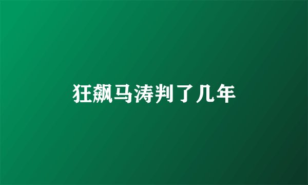 狂飙马涛判了几年
