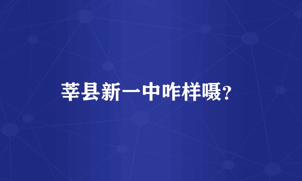 莘县新一中咋样嗫？