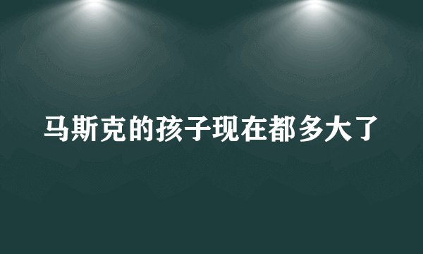 马斯克的孩子现在都多大了