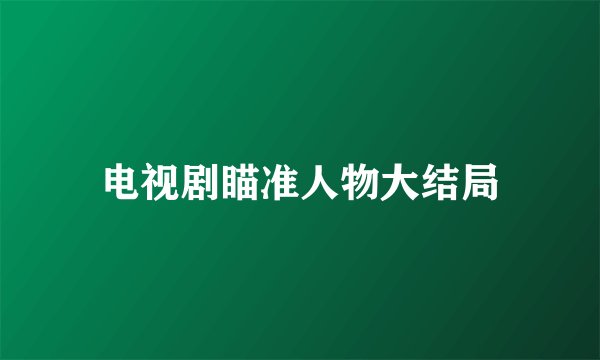 电视剧瞄准人物大结局