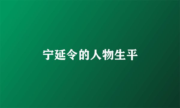 宁延令的人物生平