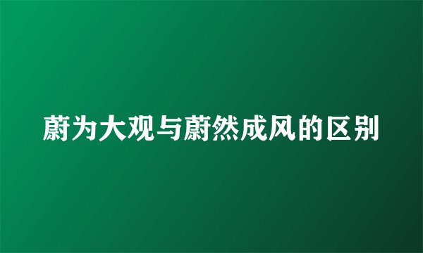 蔚为大观与蔚然成风的区别