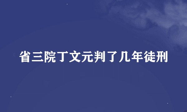 省三院丁文元判了几年徒刑