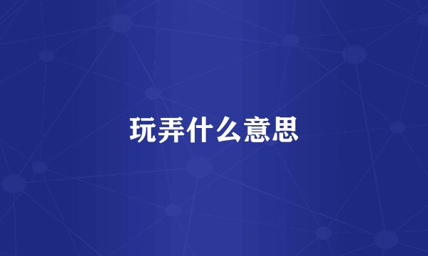 玩弄什么意思