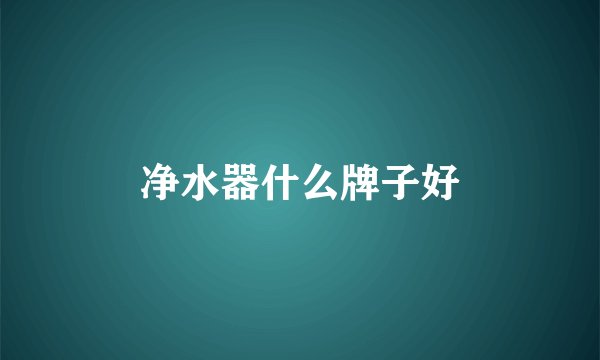 净水器什么牌子好