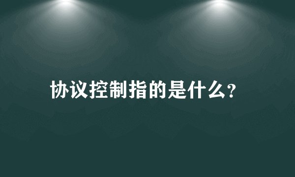 协议控制指的是什么？