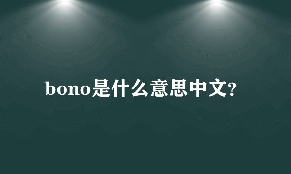 bono是什么意思中文？