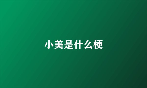 小美是什么梗