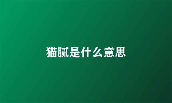 猫腻是什么意思