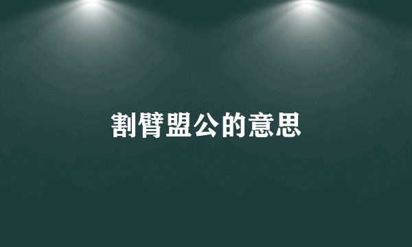 割臂盟公的意思