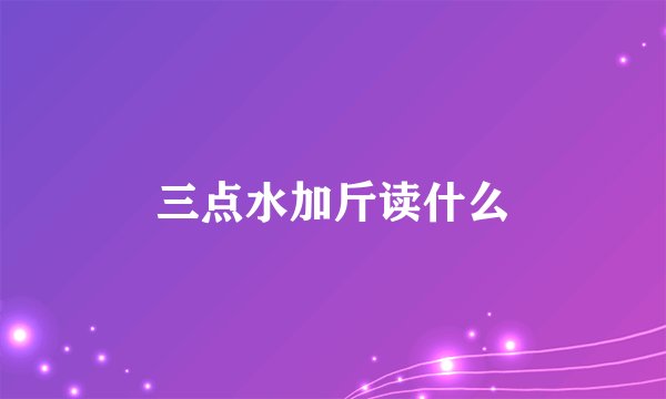 三点水加斤读什么