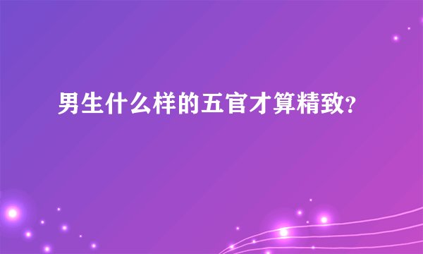 男生什么样的五官才算精致？