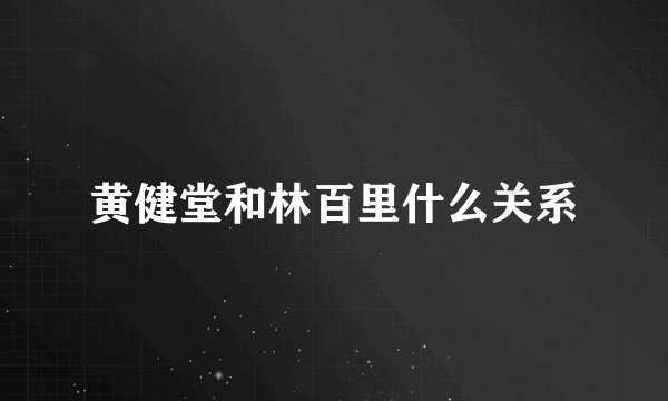 黄健堂和林百里什么关系