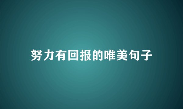 努力有回报的唯美句子