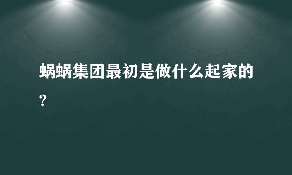 蜗蜗集团最初是做什么起家的?