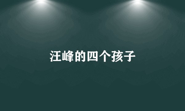 汪峰的四个孩子