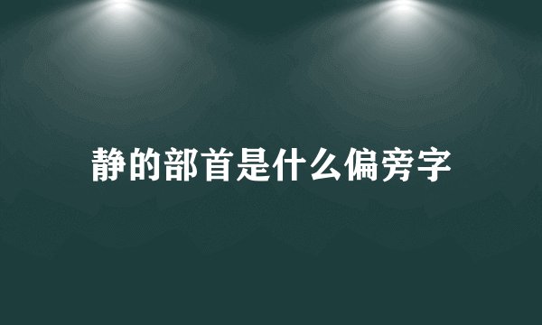 静的部首是什么偏旁字