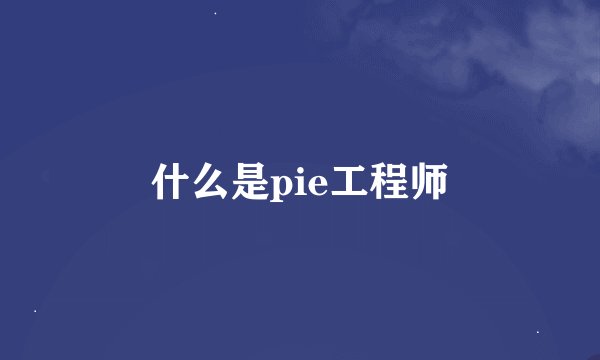 什么是pie工程师