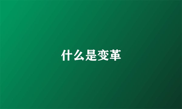 什么是变革