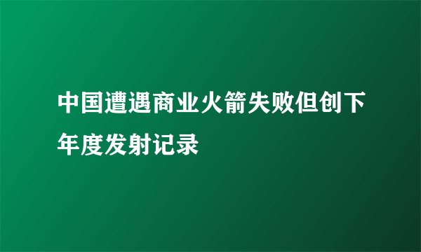 中国遭遇商业火箭失败但创下年度发射记录