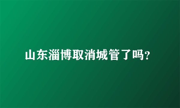 山东淄博取消城管了吗？