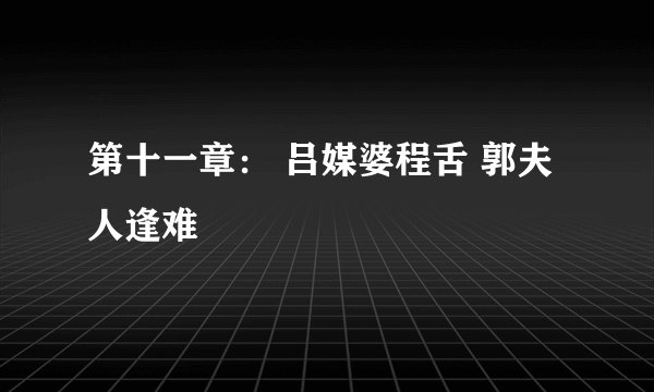 第十一章： 吕媒婆程舌 郭夫人逢难