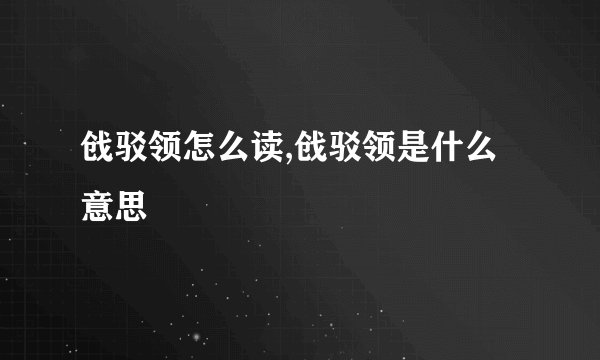 戗驳领怎么读,戗驳领是什么意思