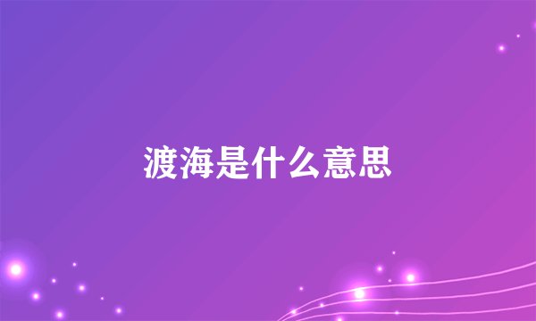渡海是什么意思