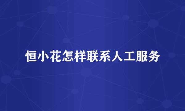 恒小花怎样联系人工服务