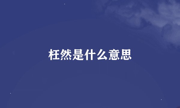 枉然是什么意思