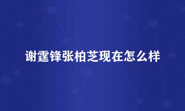 谢霆锋张柏芝现在怎么样