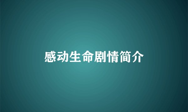 感动生命剧情简介