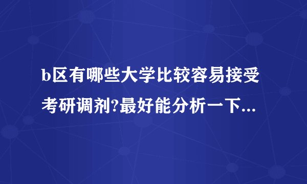 b区有哪些大学比较容易接受考研调剂?最好能分析一下这些学校的专业优势和往年