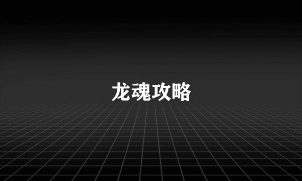 龙魂攻略