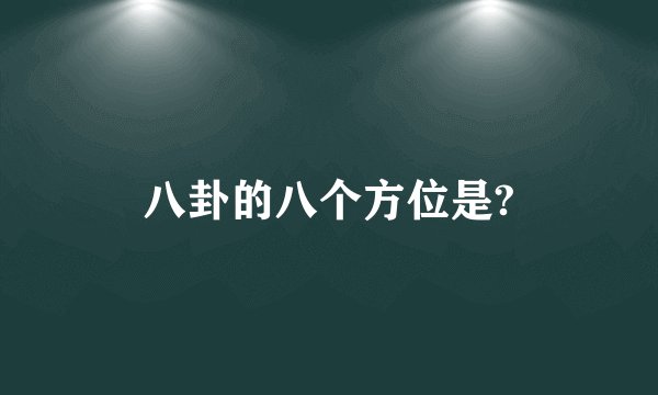 八卦的八个方位是?