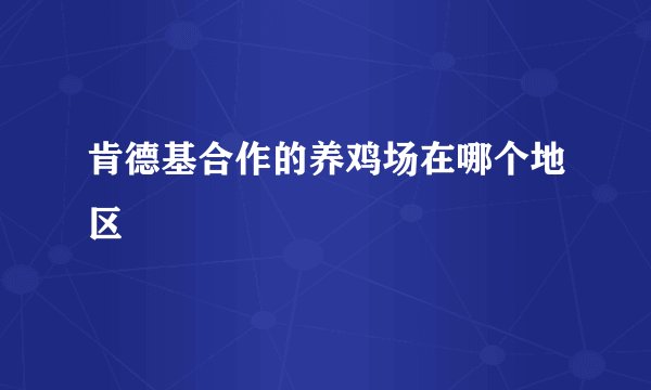 肯德基合作的养鸡场在哪个地区