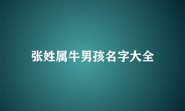 张姓属牛男孩名字大全