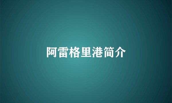 阿雷格里港简介