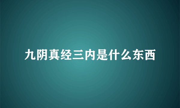 九阴真经三内是什么东西