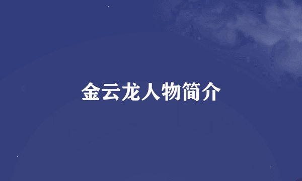 金云龙人物简介