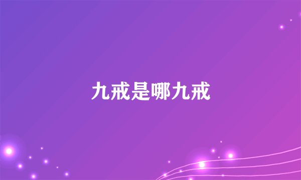 九戒是哪九戒