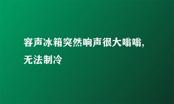 容声冰箱突然响声很大嗡嗡,无法制冷