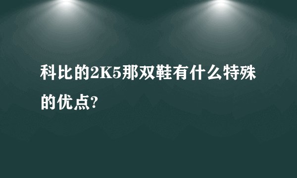 科比的2K5那双鞋有什么特殊的优点?